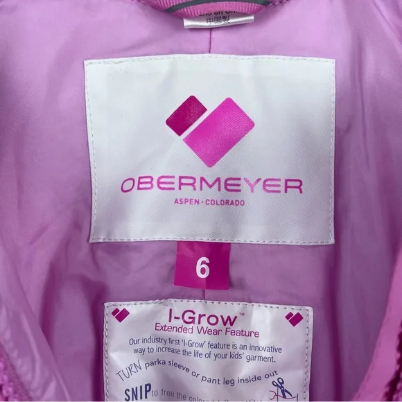 Obermeyer Girls Snoverall Hot Pink Ski Bib Pants 55018 Adjusrtable Size 6 Winter - Picture 11 of 16